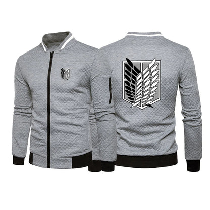 Attack on Titan: Loose Comfortable Jacket Spring And Autumn Man's Cardigan Zipper Hoodies Attack on Titan Logo Print Coat