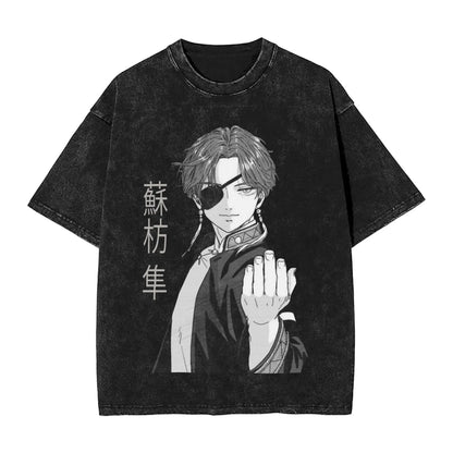 Wind Breaker: Jo Togame Washed T Shirt Novelty Harajuku Oversize Tee T-Shirts 100% Cotton