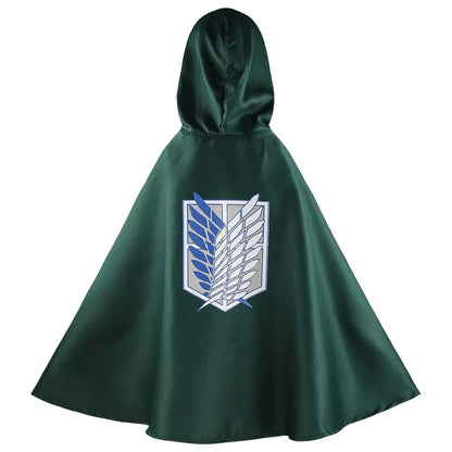 Attack on Titan Cosplay Costumes Giant Cloak with Hat Shingeki No Kyojin Scouting Legion Green Cape Clothes