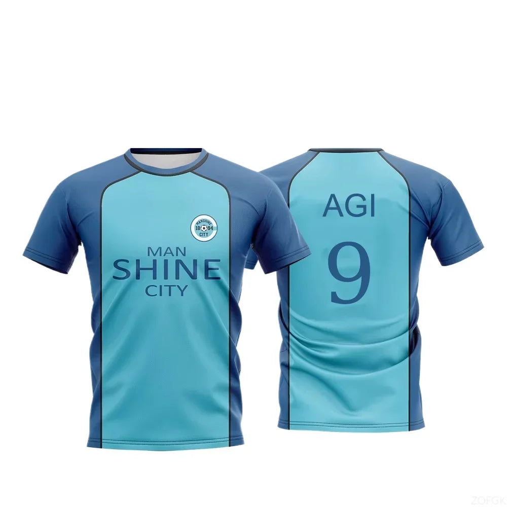 2026 Blue Lock Manshine City Uniform Shirt T-shirt NAGI Japanese Anime Role Playing Top Men's and Women's Maillot