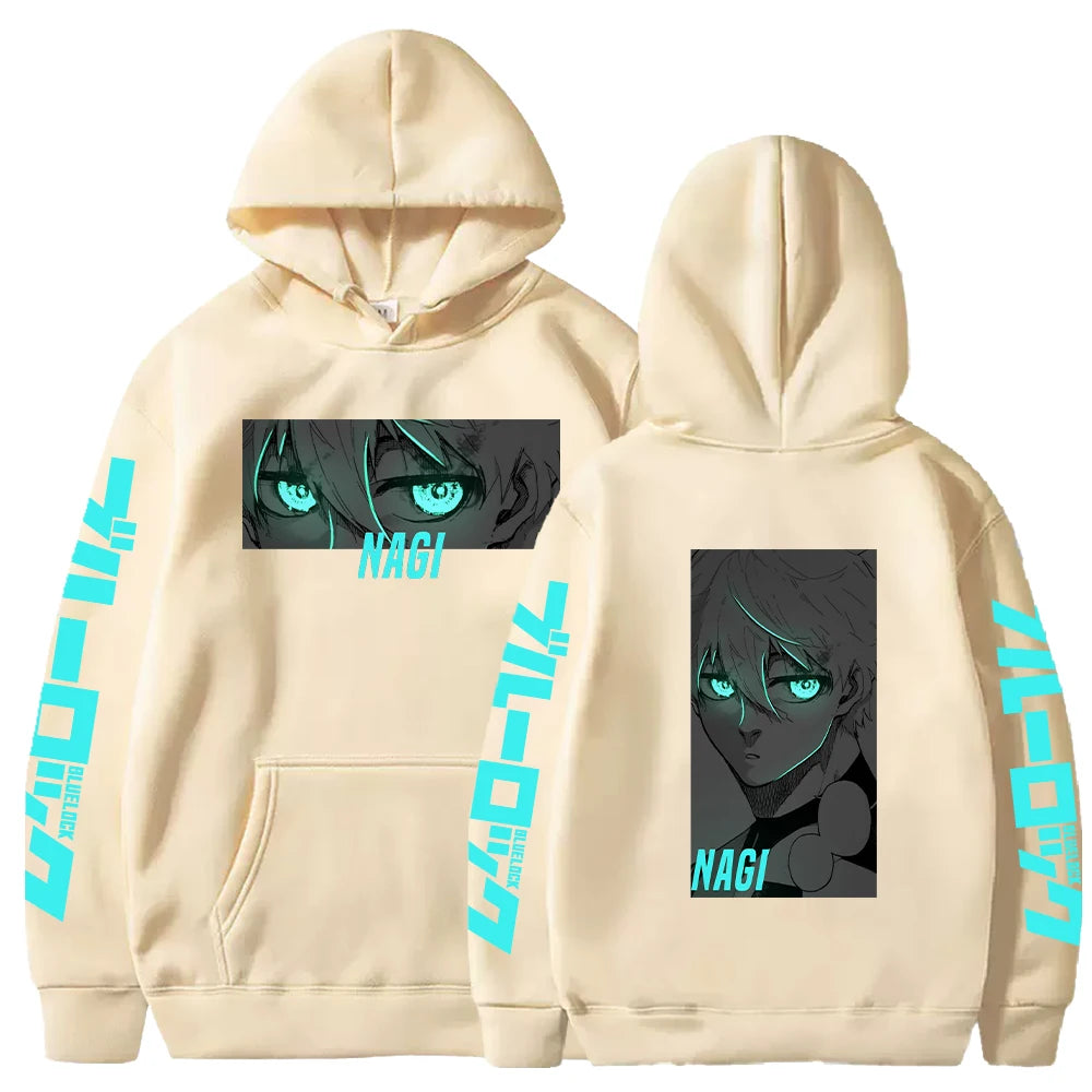 Blue Lock: Nagi Seishiro Manga Printed Hoodies for Men Women Harajuku Anime Sweatshirts Long Sleeves Fleece Warm Streetwear