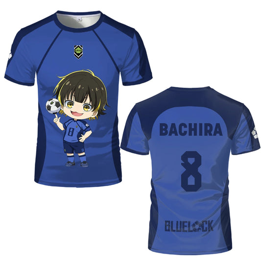 Blue Lock: (KIDS) Eleven Jersey Isagi Nagi Cute Pattern T-shirt Character Print Tops Kid's T Shirts