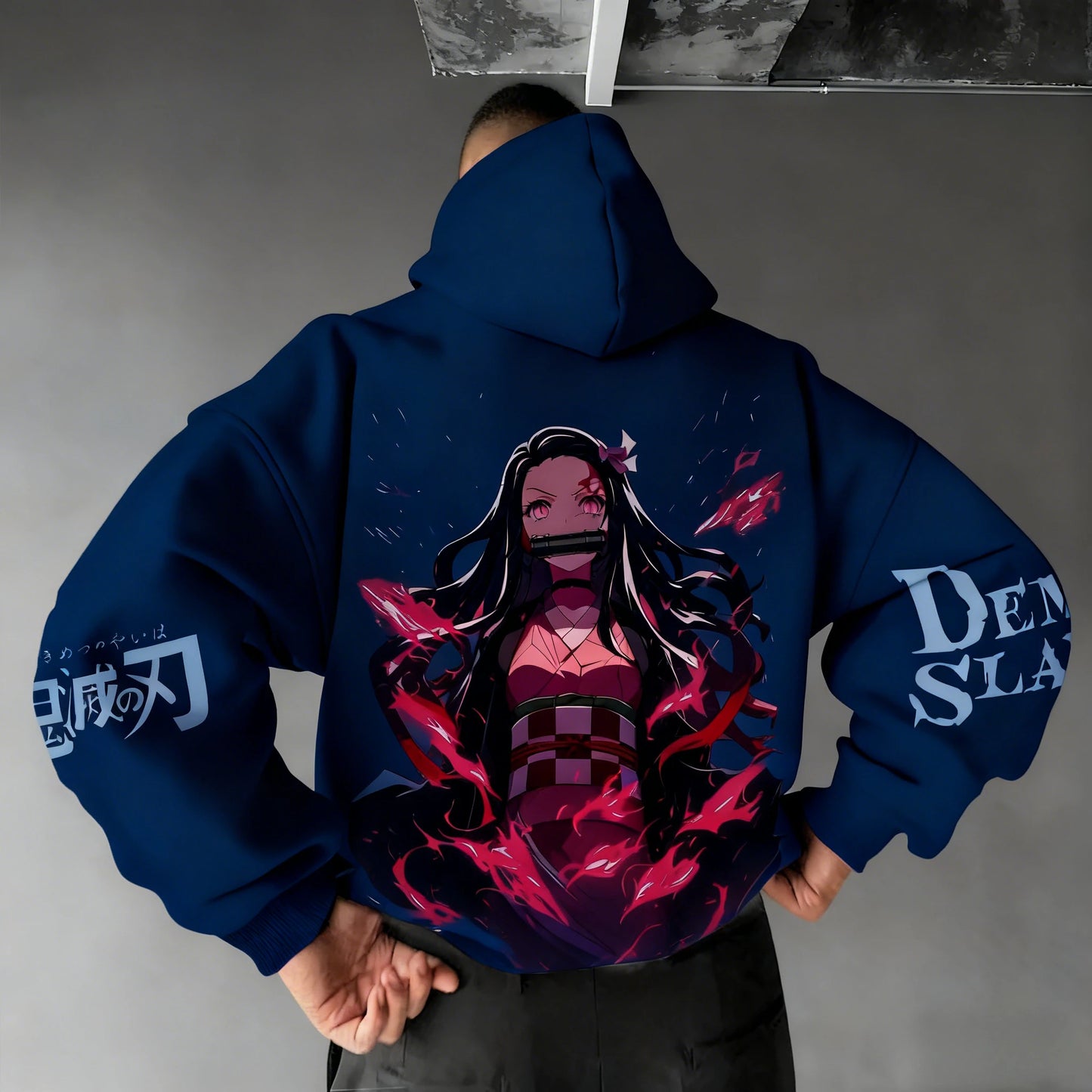 Demon Slayer: Men's Hoodie Sweatshirt Kamado Nezuko Anime Spring Autumn Winter Boy Harajuku Long-sleeved Parent-child Outfit