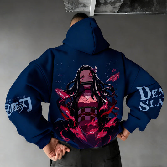 Demon Slayer: Men's Hoodie Sweatshirt Kamado Nezuko Anime Spring Autumn Winter Boy Harajuku Long-sleeved Parent-child Outfit