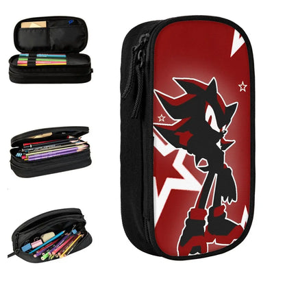 Sonic The Hedgehog: Classic Shadow The Hedgehog Pencil Cases Pencil Pouch Pen for Student Big Capacity Bag Students School Gifts Stationery