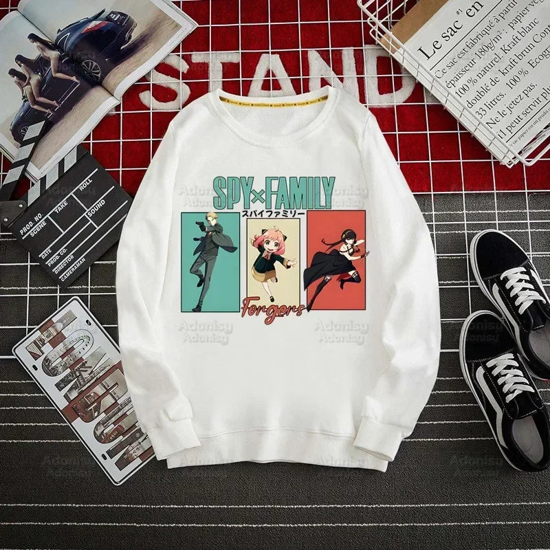 Spy Family Hoodie: Spy X Family Yor Forger Sweatshirts Loid Forger Bond Pullover Harajuku Anya Smug Casual Clothes