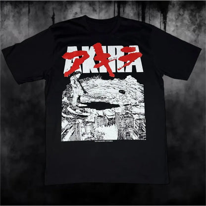 Akira: Manga T-shirt  Women Anime Neo Tokyo  Movie Science Fiction Shotaro Kaneda Y2K TOP Tshirt Washed Vintage T Shirts Male Top