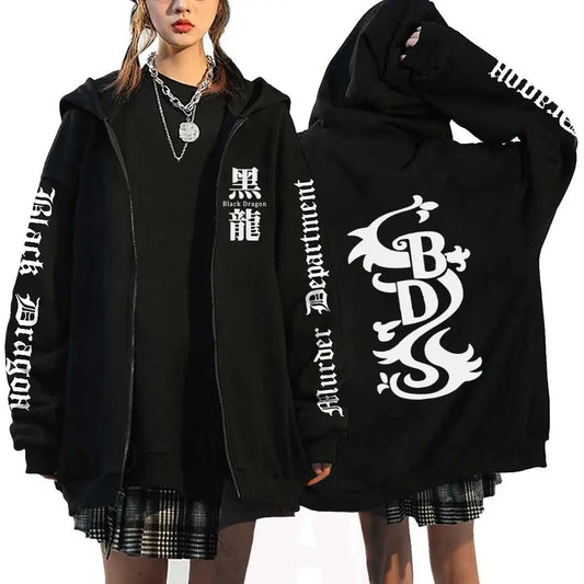 Tokyo Revengers: Plus Size Hoodie Mikey Baruhara Graphic Printed Hooded Men Women Sweatshirt With Zipper Hip Hop