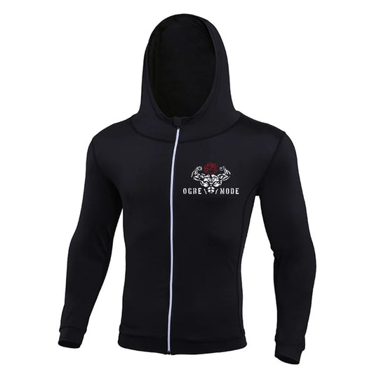 Baki: Print Fitness Running Jackets for Men Sports Athletic Hooded Coats Quick Dry Stretch Outwear Long Sleeve Zip Up Tops