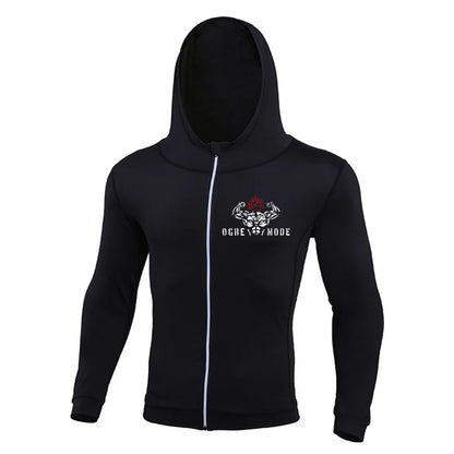 Baki: Print Fitness Running Jackets for Men Sports Athletic Hooded Coats Quick Dry Stretch Outwear Long Sleeve Zip Up Tops