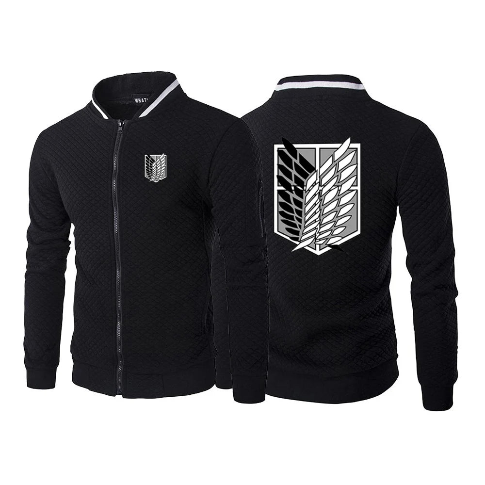 Attack on Titan: Loose Comfortable Jacket Spring And Autumn Man's Cardigan Zipper Hoodies Attack on Titan Logo Print Coat