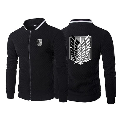 Attack on Titan: Loose Comfortable Jacket Spring And Autumn Man's Cardigan Zipper Hoodies Attack on Titan Logo Print Coat
