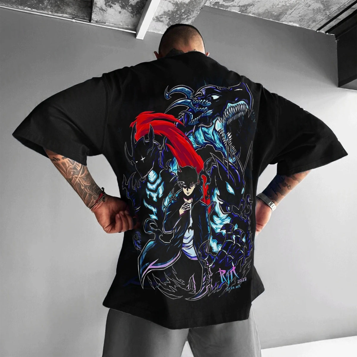 Solo Leveling: Official Anime T-Shirt - Licensed Cotton Oversized Y2K Streetwear for Otaku, Casual Wear & Comic Conventions