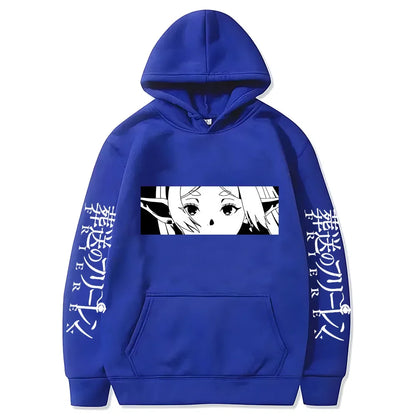 Frieren: Beyond Journey's End Women Sweatshirts Frieren Eyes Printed Hoodies Plus Size Long Sleeve Casual Pullovers