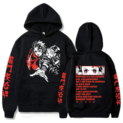 Demon Slayer: Tomioka Giyuu Japan Anime Printed Plus Size Hoodie Women Sweatshirts Winter Warm Unisex Casual Streetwear