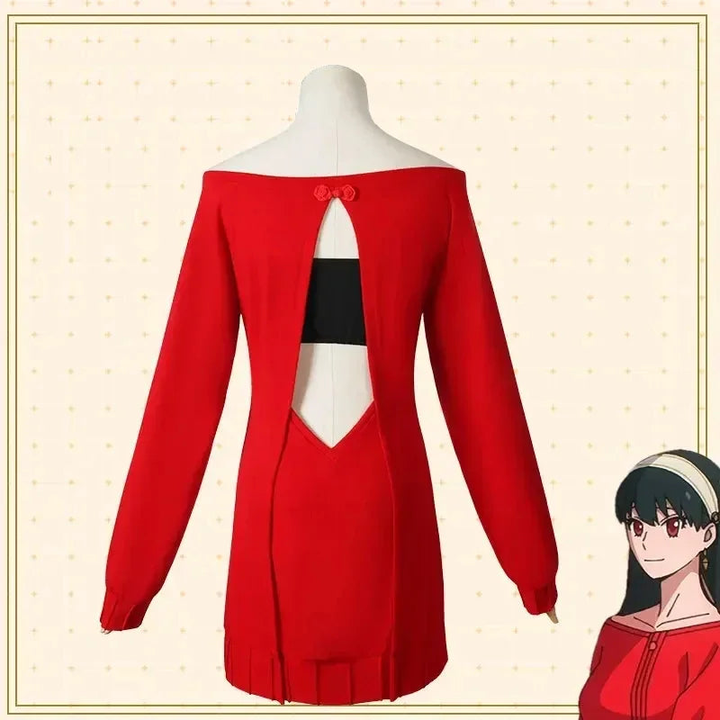 Spy x Family: Yor Forger Cosplay Long Red Knitting Sweater Costume Anime Spy family Women's Wear