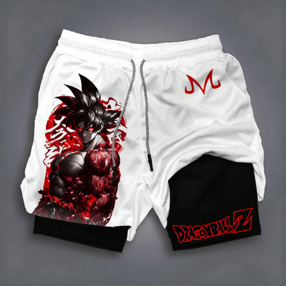 Dragon Ball:  Men's Shorts Double Layer 2-in-1 Shorts Vegeta Japan Anime 2026 Summer Quick-Drying Fake Two-piece Sports Shorts Y2k