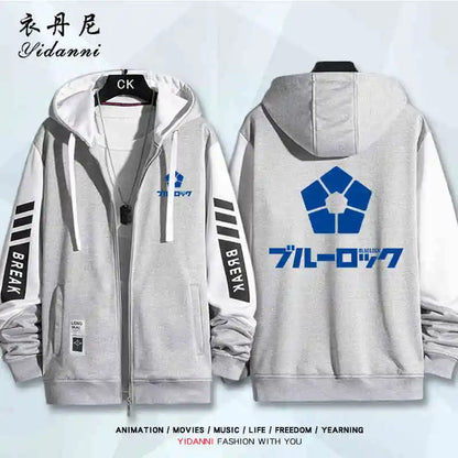 Blue Lock:  Mikage Reo Isagi Yoichi Nagi Seishiro Cosplay Jacket Zipper Hoodie Women Men Fashion Hooded Coat Couple Tops Gift