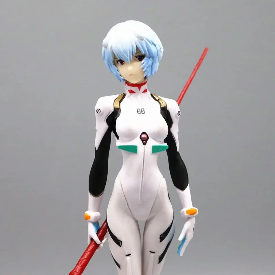Neon Genesis Evangelion: 23cm Rei Ayanami  Action Figure with Spear of Longinus EVA Anime Collectible Model Toy Gift for Fans