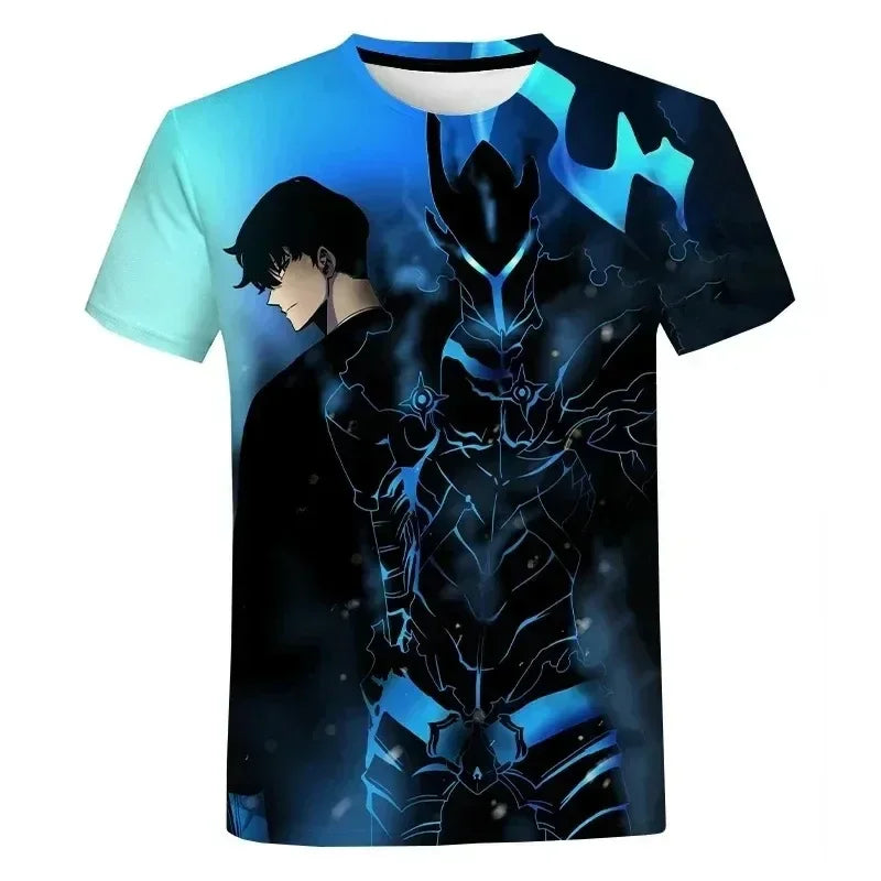 Korea Solo Leveling Anime Comics 3D Print role hobby clothing Short Sleeve T-shirt Oversized Top Quick-drying Tee animation fans