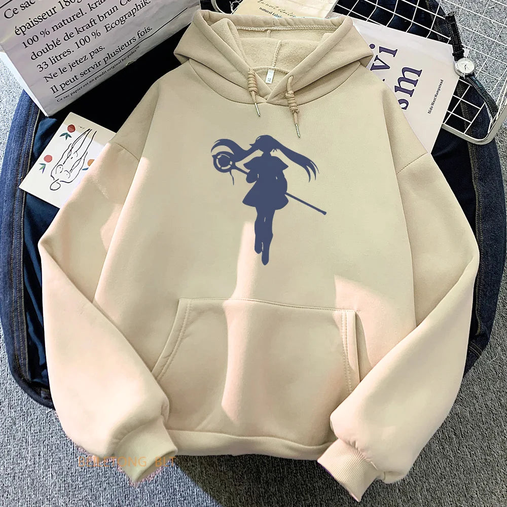 Frieren : Sousou Manga Printed Hoodie Without Hoodies Casual Pullovers Plus Size Anime Autumn Winter Classic Simple Long Sleeve