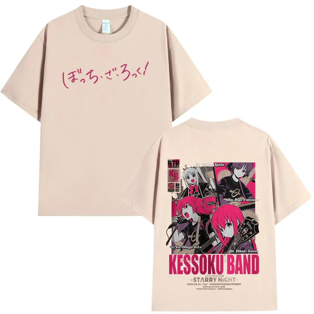 Bocchi The Rock: T Shirt Manga Hitori Gotoh Yamada Ryo Kita Ikuyo Ijichi Nijika T Shirts Cotton Casual Oversized T-shirts