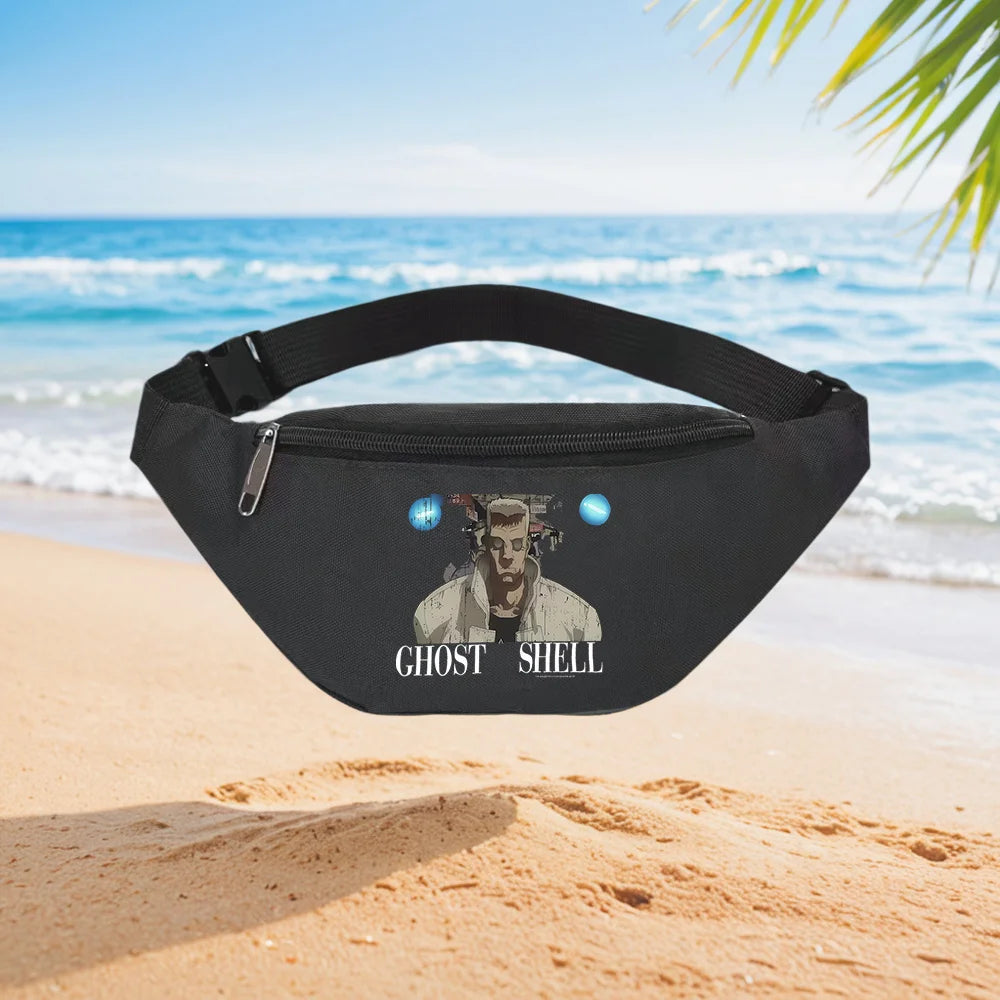 Ghost in the Shell: Major Motoko Kusanagi Cyberpunk Anime Jacket Stylish Waist Backpack Crossbody Chest Bag Street Casual Sporty
