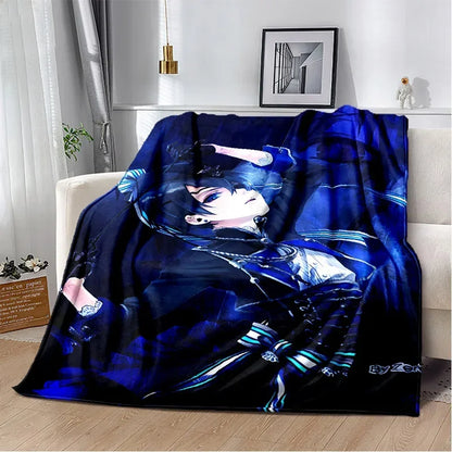 Cartoon Black Butler Anime 3D Blanket,Soft Throw Blanket for Home Bedroom Bed Sofa Picnic Travel Office Rest Cover Blanket Kids