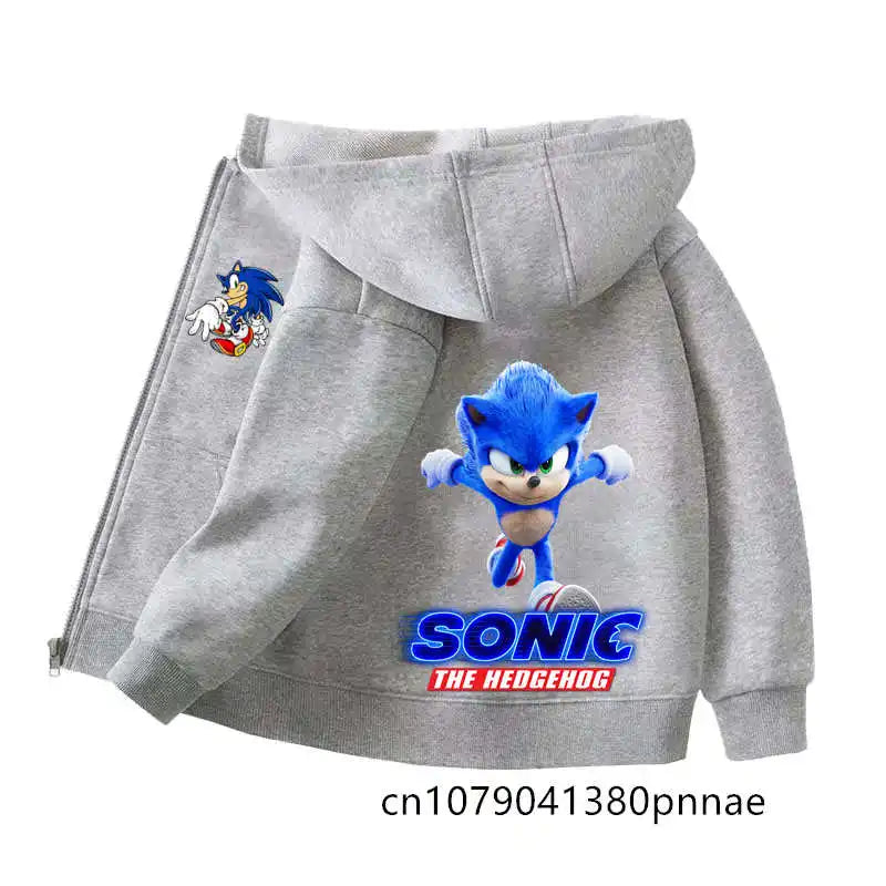 Sonic The Hedgehog:  Zipper Hoodie Set Zipper Hoodie Fashion Coat Kids Cartoon Teen Tracksuits Toddler Clothe Sport Suit