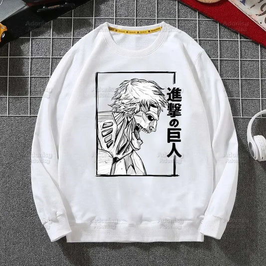 Attack on Titan Fleece Sweatshirts Harajuku Streetwear Autumn Spring Shingeki No Kyojin Anime O Neck Pullover Hoody Mens