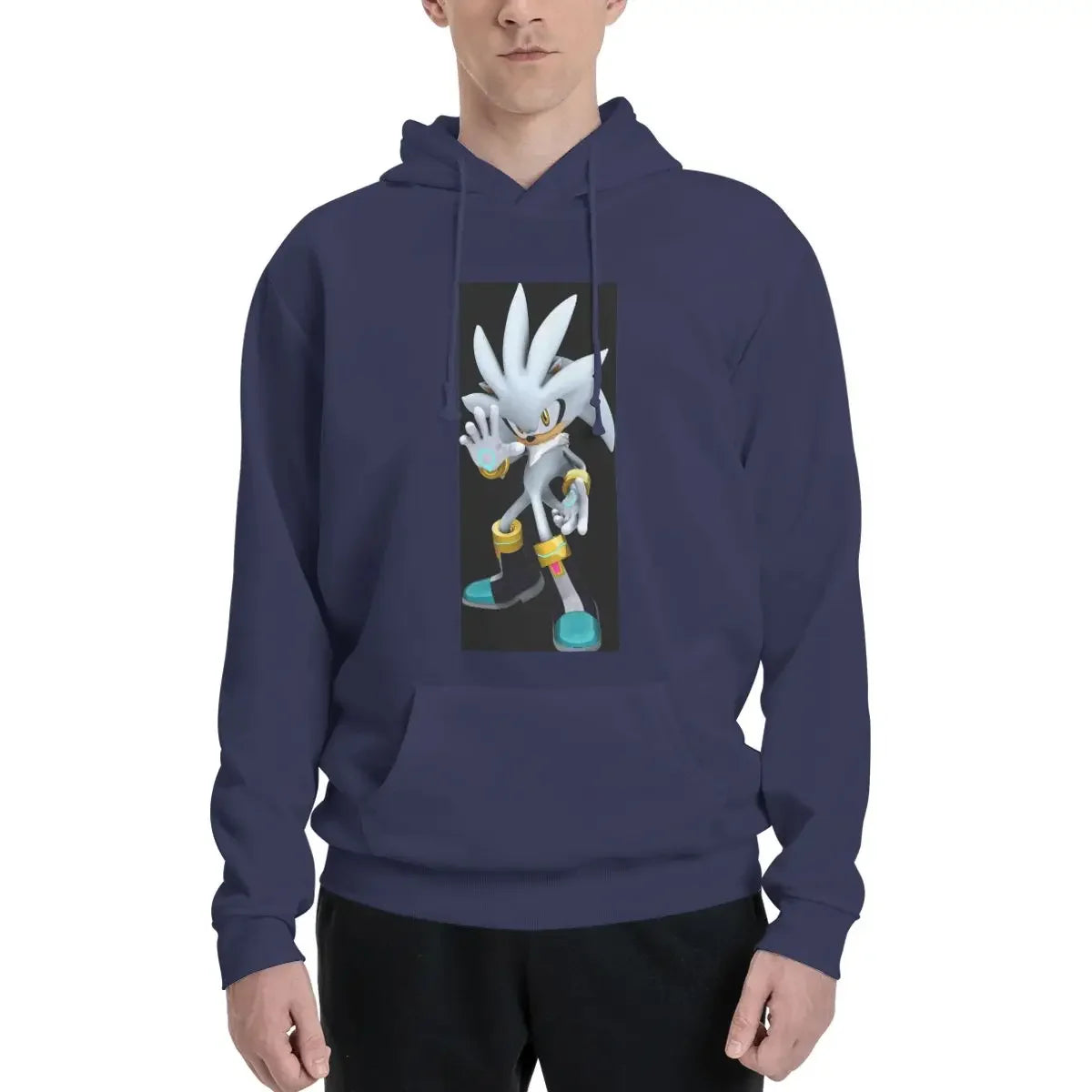 Sonic the Hedgehog: Silver The Hedgehog Sonic The Hedgehog  Hoodies Men's Women Pullover Sweatshirt Harajuku Long Sleeve Streetwear Autumn Winter