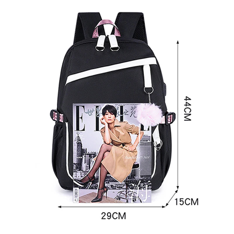 KPop Demon Hunters Fashion Backpack for Boys Girls Anime Cartoon Schoolbag Students Large Capacity Book Stationery Storage Bag