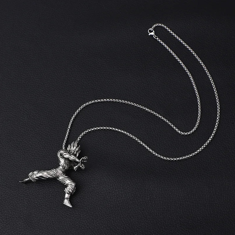 Dragon Ball Z: Super Saiyan Son Goku Alloy Electroplate Necklace Personality Pendant Hip Hop Sweater Chain Comic