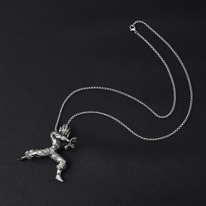 Dragon Ball Z: Super Saiyan Son Goku Alloy Electroplate Necklace Personality Pendant Hip Hop Sweater Chain Comic
