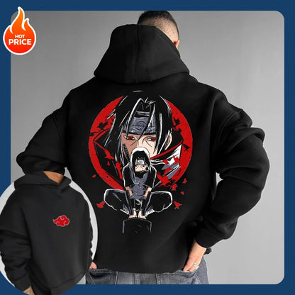 Naruto: Sasuke Loose Hoodie Japanese Anime Periphery  Autumn and winter unisex loose hoodie