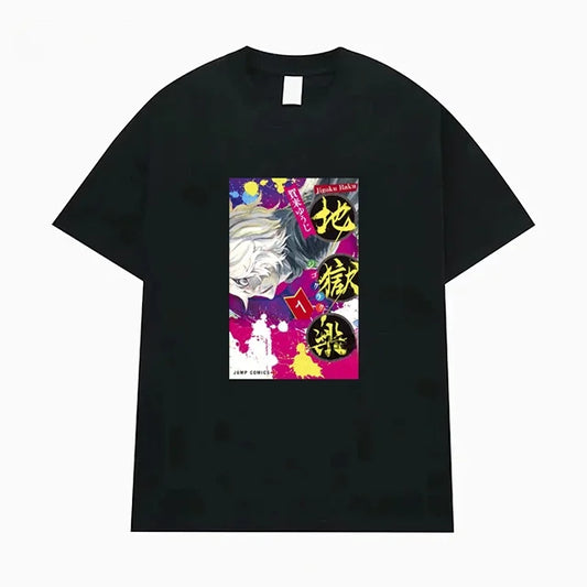 Hell's Paradise: Jigokuraku Short Sleeve T-Shirt Anime Cartoon Print Breathable Cotton Youth Fashion Summer Wear