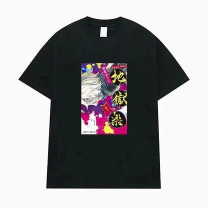 Hell's Paradise: Jigokuraku Short Sleeve T-Shirt Anime Cartoon Print Breathable Cotton Youth Fashion Summer Wear