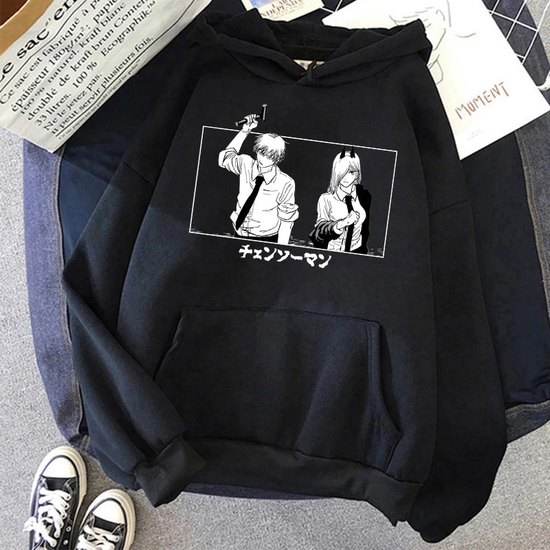 Chainsaw Man: Plus Size Sweatshirt Harajuku  Long Sleeve Pullover Casual Streetwear Clothes Tops