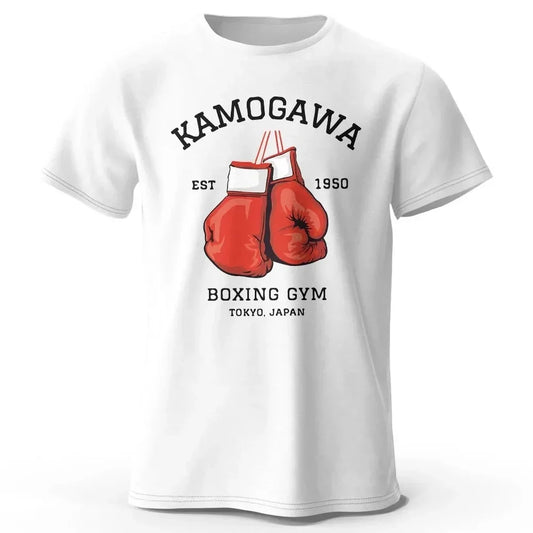Hajime No Ippo:Streetwear Men Printed Pure Cotton Vintage GYM Men's T-Shirt for Men Women Tops Funny Manga Kamagowa Boxing Gym