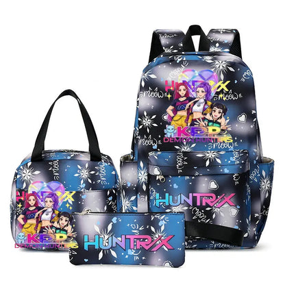 KPop Demon Hunters : Backpack 3pcs set School Bag Lunch Bag Pencil Case Girl Back To School Gift Leisure Mochila Teens Travel Bags