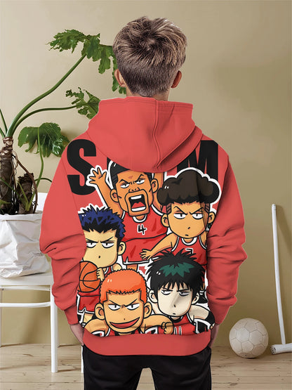 Slam Dunk: (KIDS) 3D Print All Seasons Children Casual Sweatshirt Cool Pullover Tops Unisex Clothes Boy Girl Hoodies