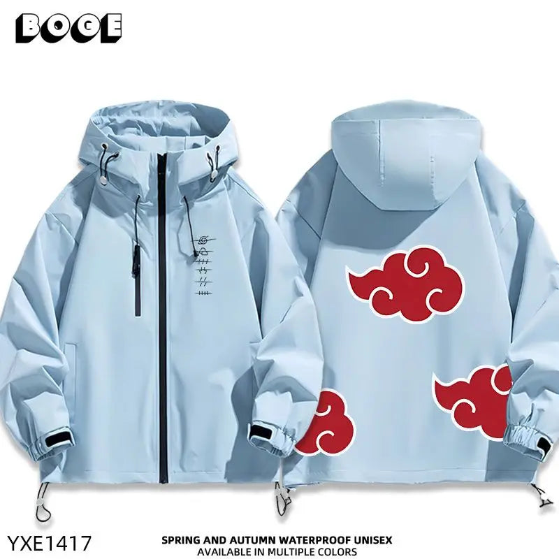Naruto: Shippuden Akatsuki Organization Cartoon Jacket 2D Student Couple Hooded Coat Jacket Top Anime Peripheral Wholesale