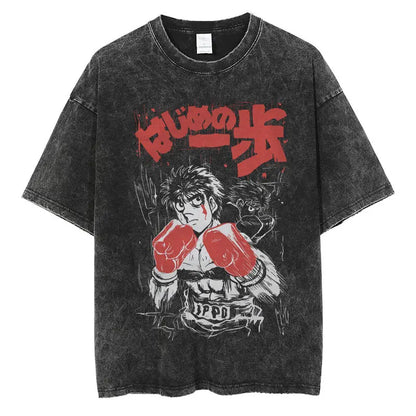 Hajime No Ippo: Kamogawa Boxing Gym T-Shirt Makunouchi Takamura Fighting KGB Tshirt Oversized Cotton Summer T-Shirts