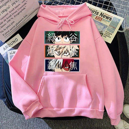 My Hero Academia: Autumn Winter Fashion Long-Sleeved Sweater Anime Deku Bakugou Katsuki Todoroki Shoto Outdoor Sports Hoodie