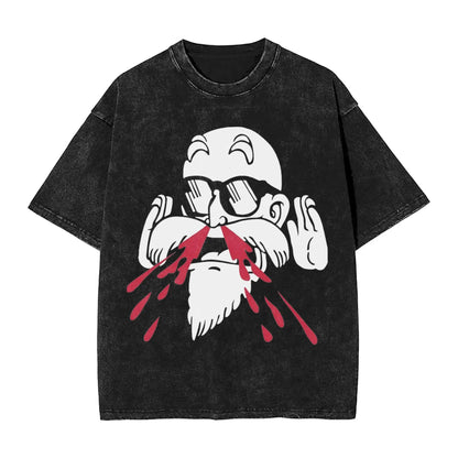 Dragon Ball: 2026 Master Roshi  Printed T-shirt Men's and Women's Washed T-shirt High Quality Vintage Cotton T-shirt Harajuku Tops