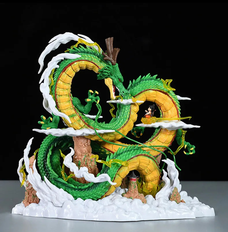 Dragon Ball: 24cm  Anime Figure Shenron Figure Goku And Shenron Figurine Model Pvc Statue Doll Collection Room Toy Gifts