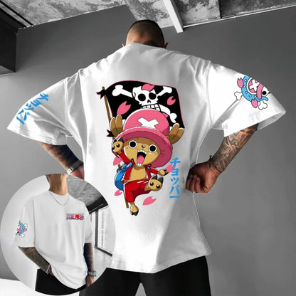 One Piece: New Unisex Cotton T-shirt Tony Tony Chopper 2026 Summer Harajuku Anime Printed Large Loose Parent Short Sleeve