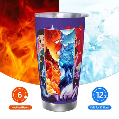 KPop Demon Hunters - Derpy  Insulated Tumbler with Lid Vacuum Thermal Mug Outdoor Travel Car Bottle Cup, 20oz