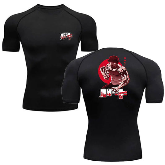 Baki: Men's Tshirt Fitness Sport Running Tight Gym i TShirts Athletic Quick Dry Summer Tops Tee