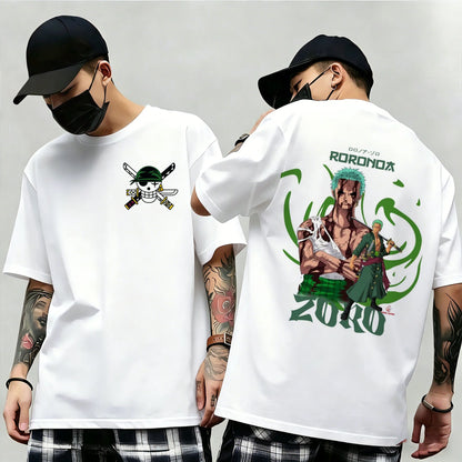 One Piece: Summer New Arrival: Pattern T-shirt, unisex, anime print, casual short-sleeved, fashionable streetwear top, Y2K style.